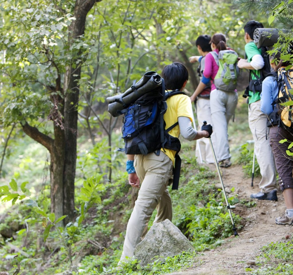 Chinese friends on a hike